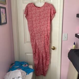 Joni Blair Vintage printed dress- super unique gathered to ankle